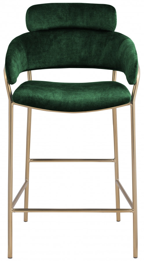Yara Velvet Upholstered Counter Stool — 550-C - Green - 550Green-C alternate view 3