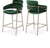 Yara Velvet Upholstered Counter Stool — 550-C - Green - 550Green-C Double Chair