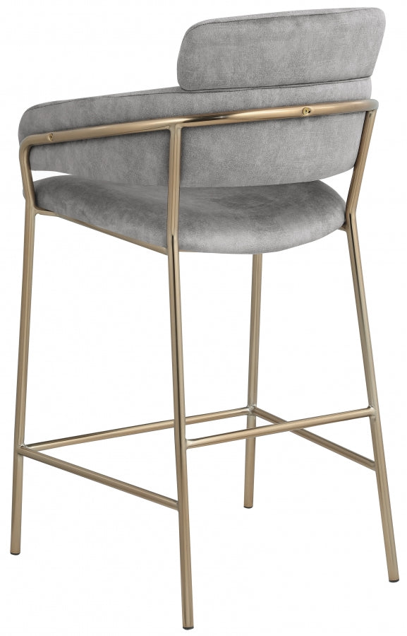 Yara Velvet Upholstered Counter Stool — 550-C - Grey - 550Grey-C alternate view 2