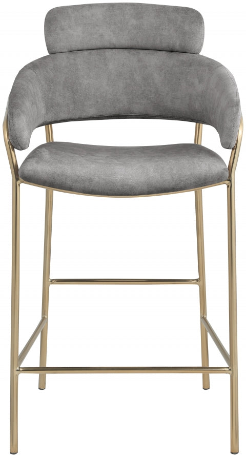 Yara Velvet Upholstered Counter Stool — 550-C - Grey - 550Grey-C alternate view 3