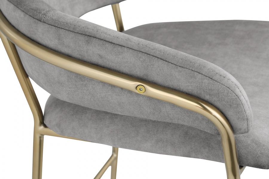Yara Velvet Upholstered Counter Stool — 550-C - Grey - 550Grey-C alternate view 4