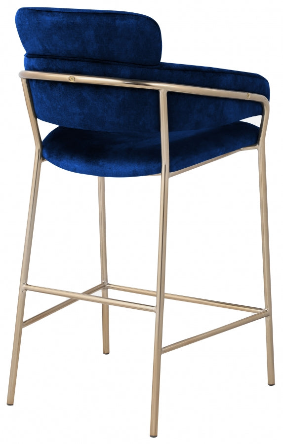 Yara Velvet Upholstered Counter Stool — 550-C - Blue - 550Navy-C alternate view 2