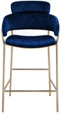 Yara Velvet Upholstered Counter Stool — 550-C - Blue - 550Navy-C alternate view 3