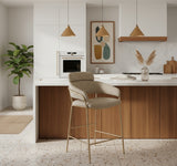 Yara Velvet Upholstered Counter Stool — 550-C - Stone - 550Stone-C alternate view 1