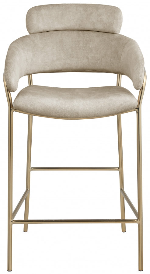Yara Velvet Upholstered Counter Stool — 550-C - Stone - 550Stone-C alternate view 3