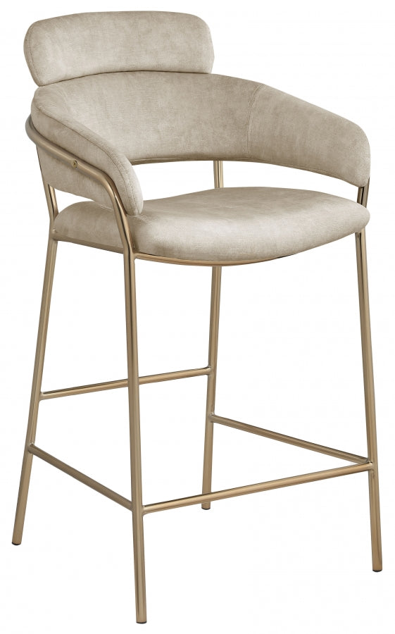 Yara Velvet Upholstered Counter Stool — 550-C - Stone - 550Stone-C