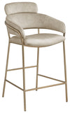 Yara Velvet Upholstered Counter Stool — 550-C - Stone - 550Stone-C