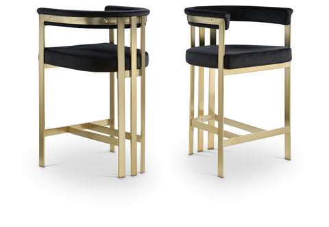 Marcello Velvet Upholstered Counter Stool — 596-C (Set of 2)