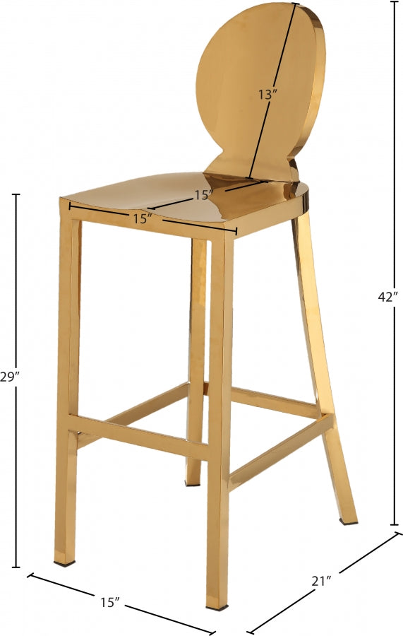 Maddox Gold Stainless Steel Bar Stool — 706-C - Gold - 706 Dim