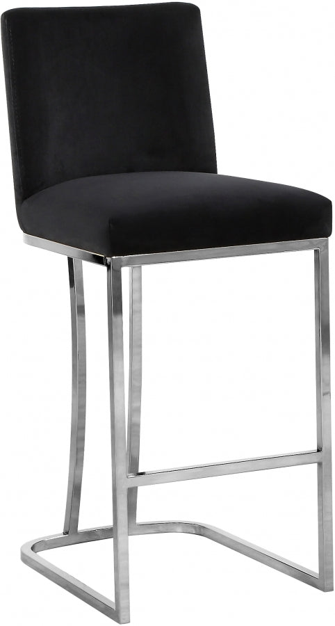 Heidi Velvet Upholstered Counter Stool — 708-C - Black - 708Black-C