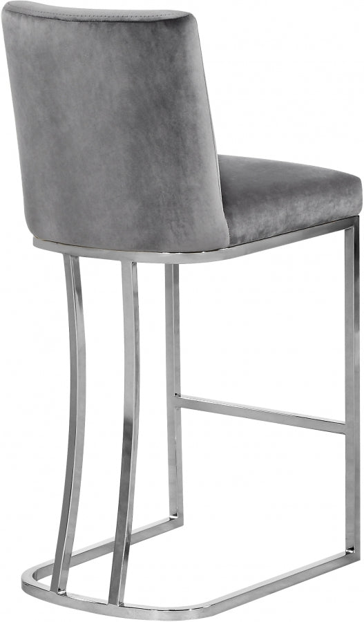 Heidi Velvet Upholstered Counter Stool — 708-C - Grey - 708Grey-C alternate view 2