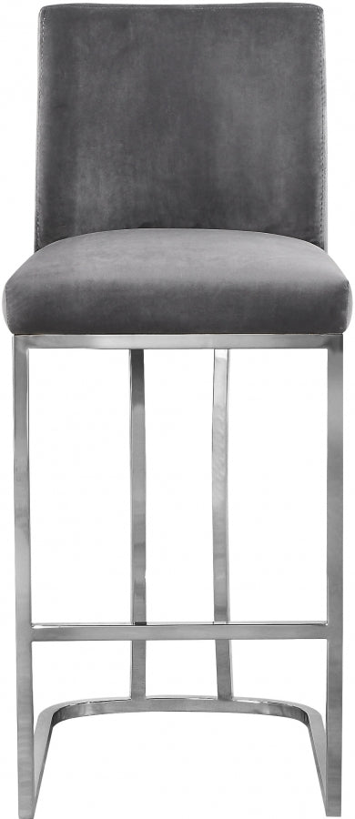 Heidi Velvet Upholstered Counter Stool — 708-C - Grey - 708Grey-C alternate view 3