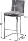 Heidi Velvet Upholstered Counter Stool — 708-C - Grey - 708Grey-C Dim