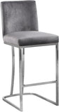 Heidi Velvet Upholstered Counter Stool — 708-C - Grey - 708Grey-C