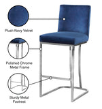Heidi Velvet Upholstered Counter Stool — 708-C - Blue - 708Navy-C Infographic