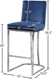 Heidi Velvet Upholstered Counter Stool — 708-C - Blue - 708Navy-C Dim
