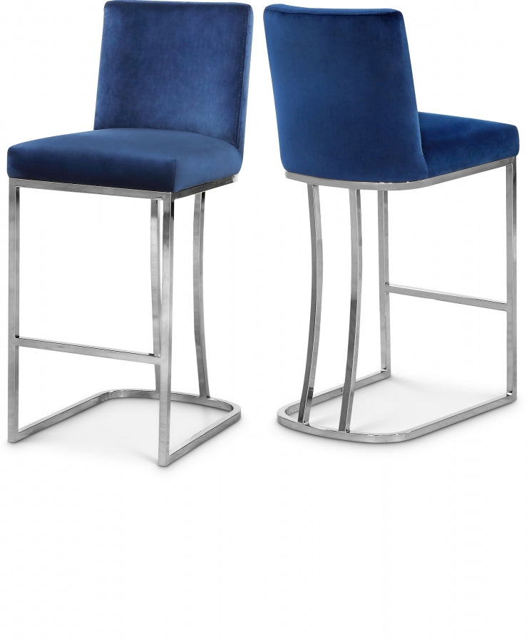 Heidi Velvet Upholstered Counter Stool — 708-C - Blue - 708Navy-C Double Chair