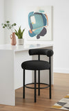 Bordeaux Boucle Fabric Upholstered Stool — 551-C - Black - 551Black-C alternate view 1