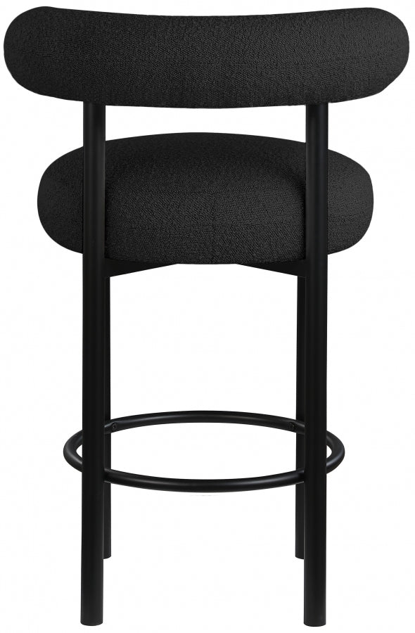 Bordeaux Boucle Fabric Upholstered Stool — 551-C - Black - 551Black-C alternate view 2