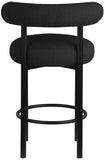 Bordeaux Boucle Fabric Upholstered Stool — 551-C - Black - 551Black-C alternate view 2