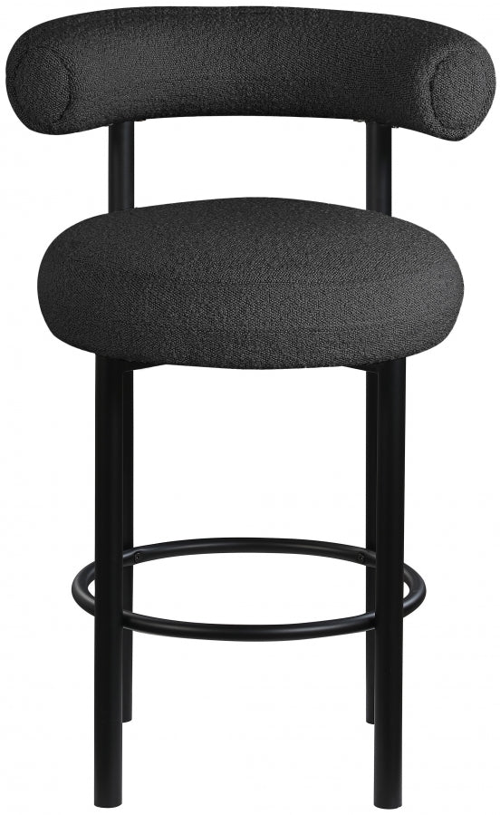 Bordeaux Boucle Fabric Upholstered Stool — 551-C - Black - 551Black-C alternate view 3