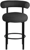 Bordeaux Boucle Fabric Upholstered Stool — 551-C - Black - 551Black-C alternate view 3