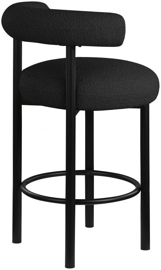Bordeaux Boucle Fabric Upholstered Stool — 551-C - Black - 551Black-C alternate view 5