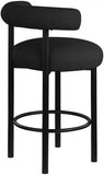 Bordeaux Boucle Fabric Upholstered Stool — 551-C - Black - 551Black-C alternate view 5