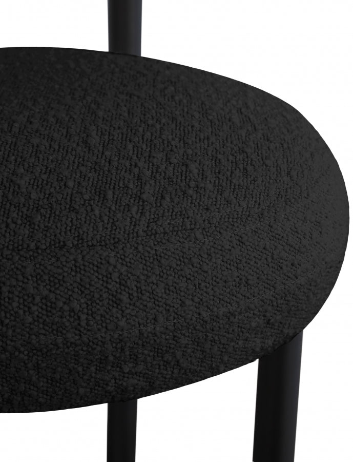 Bordeaux Boucle Fabric Upholstered Stool — 551-C - Black - 551Black-C alternate view 6