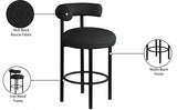 Bordeaux Boucle Fabric Upholstered Stool — 551-C - Black - 551Black-C Infographic