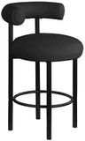 Bordeaux Boucle Fabric Upholstered Stool — 551-C - Black - 551Black-C