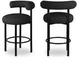 Bordeaux Boucle Fabric Upholstered Stool — 551-C - Black - 551Black-C Double Chair