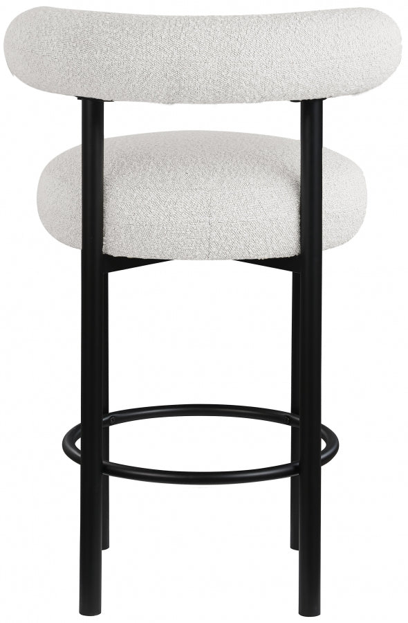 Bordeaux Boucle Fabric Upholstered Stool — 551-C - Cream - 551Cream-C alternate view 2