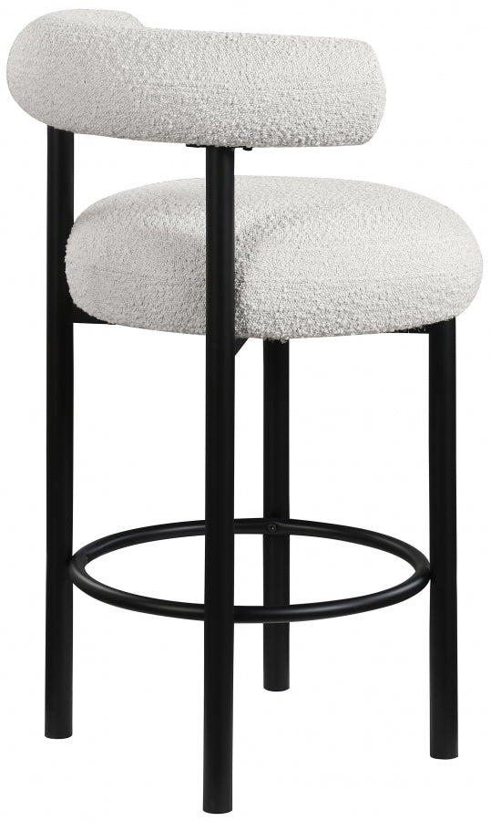 Bordeaux Boucle Fabric Upholstered Stool — 551-C - Cream - 551Cream-C alternate view 5