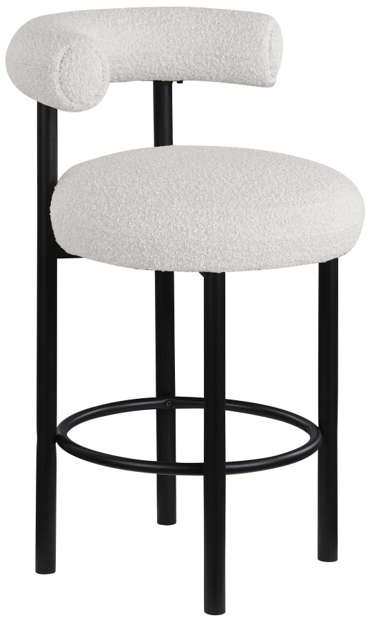 Bordeaux Boucle Fabric Upholstered Stool — 551-C - Cream - 551Cream-C