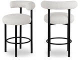 Bordeaux Boucle Fabric Upholstered Stool — 551-C - Cream - 551Cream-C Double Chair