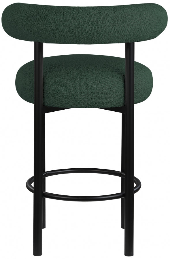 Bordeaux Boucle Fabric Upholstered Stool — 551-C - Green - 551Green-C alternate view 2