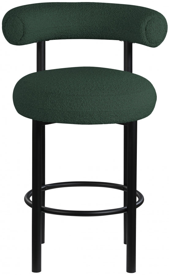 Bordeaux Boucle Fabric Upholstered Stool — 551-C - Green - 551Green-C alternate view 3