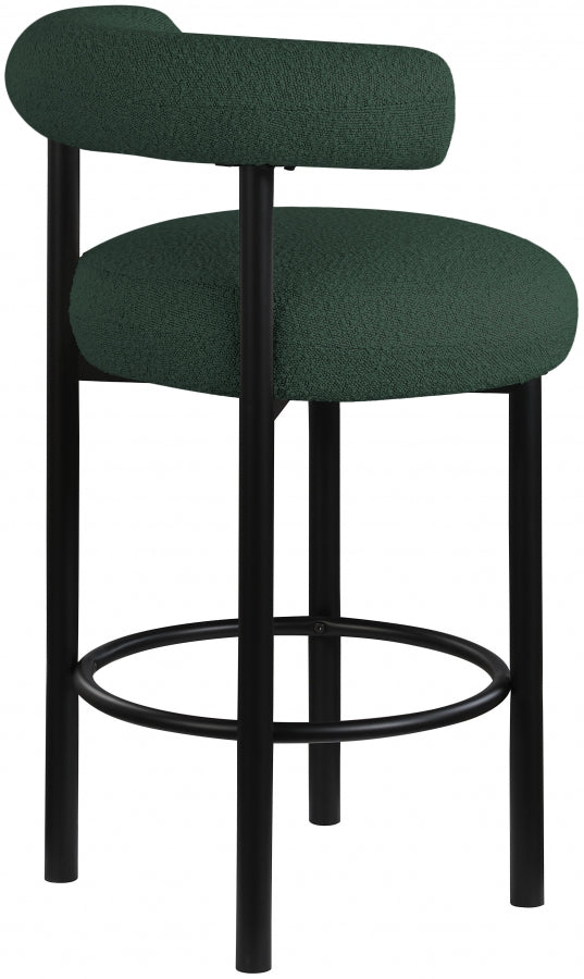 Bordeaux Boucle Fabric Upholstered Stool — 551-C - Green - 551Green-C alternate view 5