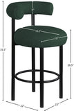 Bordeaux Boucle Fabric Upholstered Stool — 551-C - Green - 551Green-C Dim