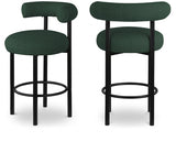 Bordeaux Boucle Fabric Upholstered Stool — 551-C - Green - 551Green-C Double Chair