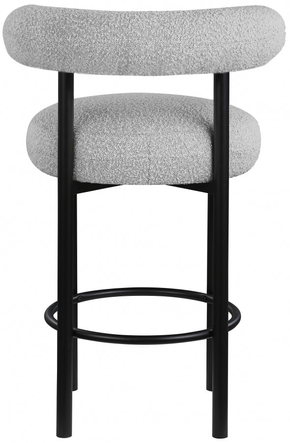 Bordeaux Boucle Fabric Upholstered Stool — 551-C - Grey - 551Grey-C alternate view 2
