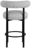 Bordeaux Boucle Fabric Upholstered Stool — 551-C - Grey - 551Grey-C alternate view 2