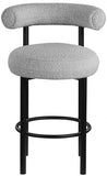 Bordeaux Boucle Fabric Upholstered Stool — 551-C - Grey - 551Grey-C alternate view 3