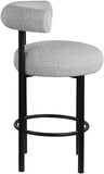 Bordeaux Boucle Fabric Upholstered Stool — 551-C - Grey - 551Grey-C alternate view 4