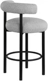 Bordeaux Boucle Fabric Upholstered Stool — 551-C - Grey - 551Grey-C alternate view 5