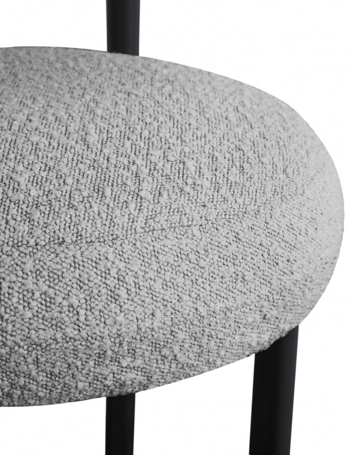 Bordeaux Boucle Fabric Upholstered Stool — 551-C - Grey - 551Grey-C alternate view 6