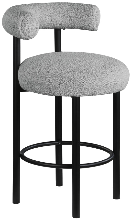 Bordeaux Boucle Fabric Upholstered Stool — 551-C - Grey - 551Grey-C