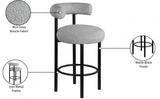 Bordeaux Boucle Fabric Upholstered Stool — 551-C - Grey - 551Grey-C Infographic