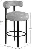 Bordeaux Boucle Fabric Upholstered Stool — 551-C - Grey - 551Grey-C Dim